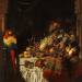 Still life with fruits and parrot